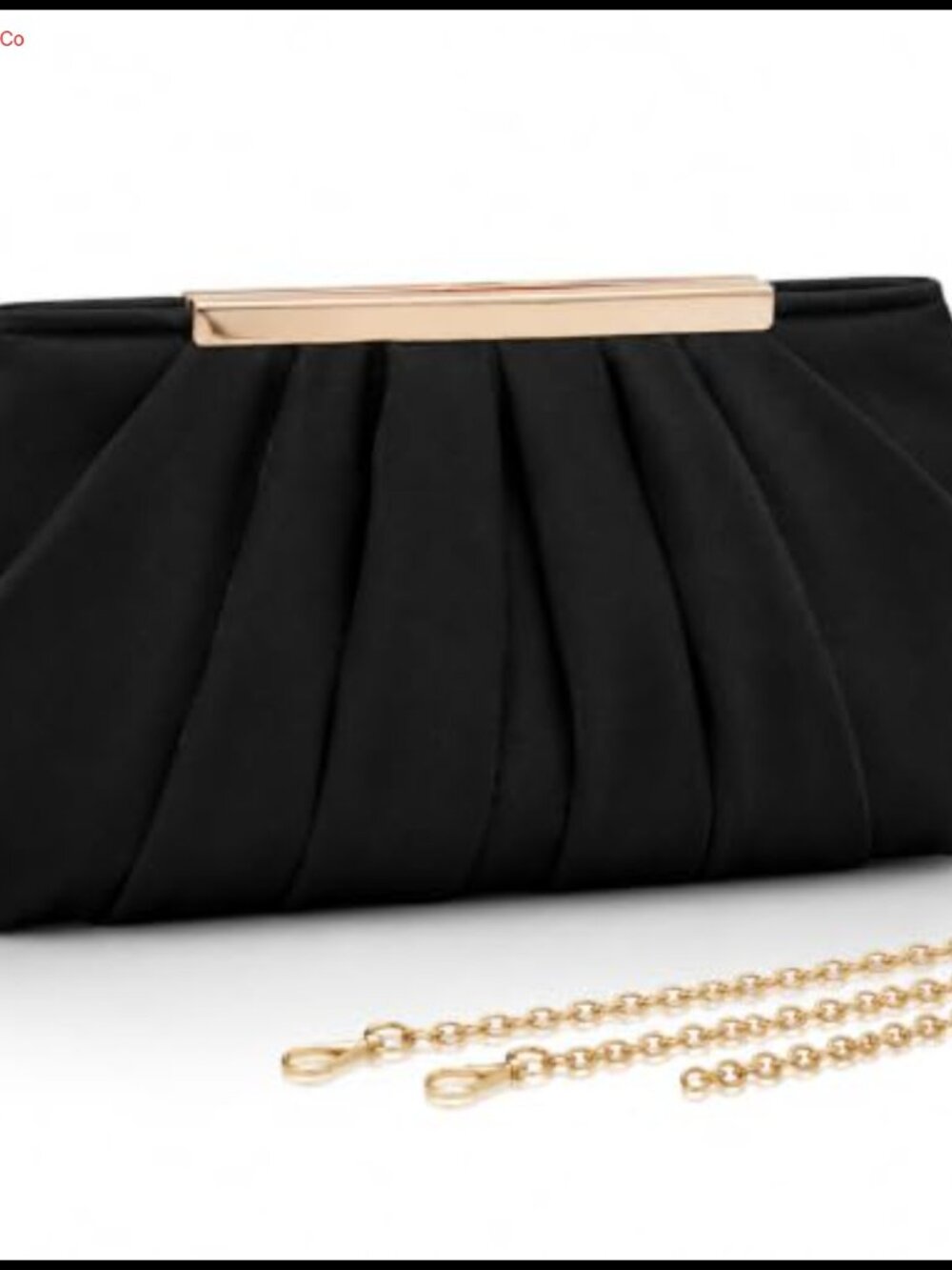 Pleated Satin Evening Clutch Detachable Chain Strap Crossbody Wedding Bag